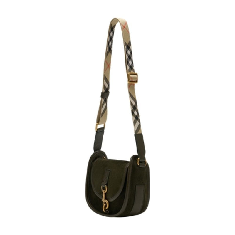 Burberry B Clip Crossbody Bag — Green Calfskin