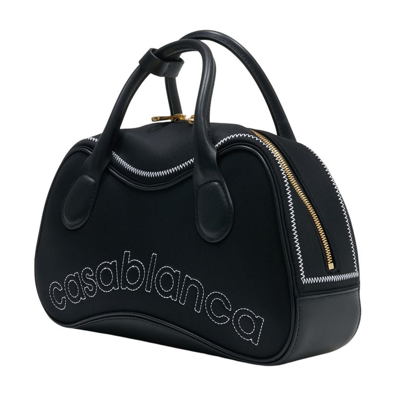 Casablanca Bowling-Shaped Calfskin Mini Bag — Black