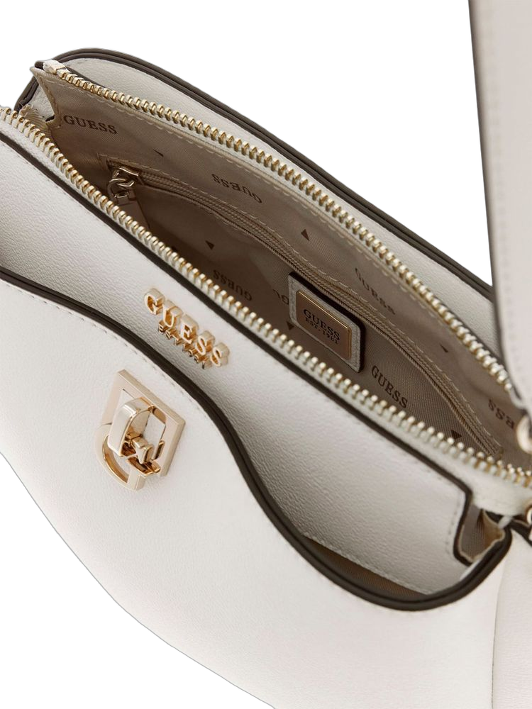 Guess Bianca Mini Crossbody Bag — White Polyurethane