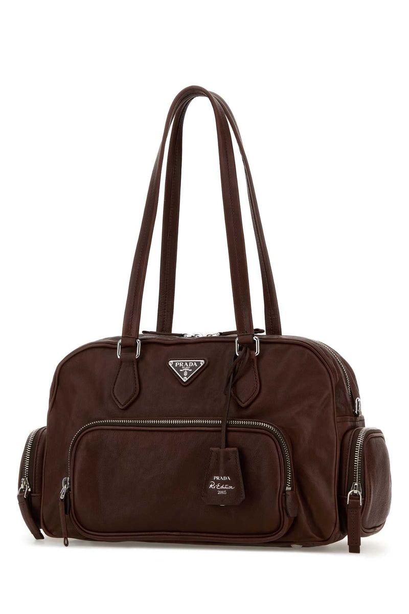 Prada Bauletto Shoulder Bag — Brown