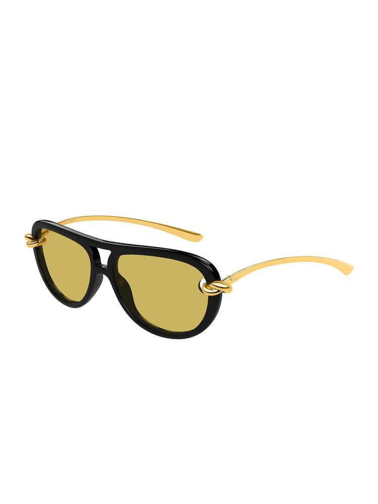 Bottega Veneta Bv1418s Pilot-Frame Bio Injection Sunglasses — Black