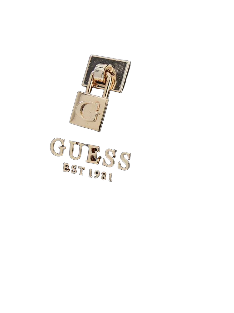 Guess Logo-Jacquard Polyurethane Shoulder Bag — Black