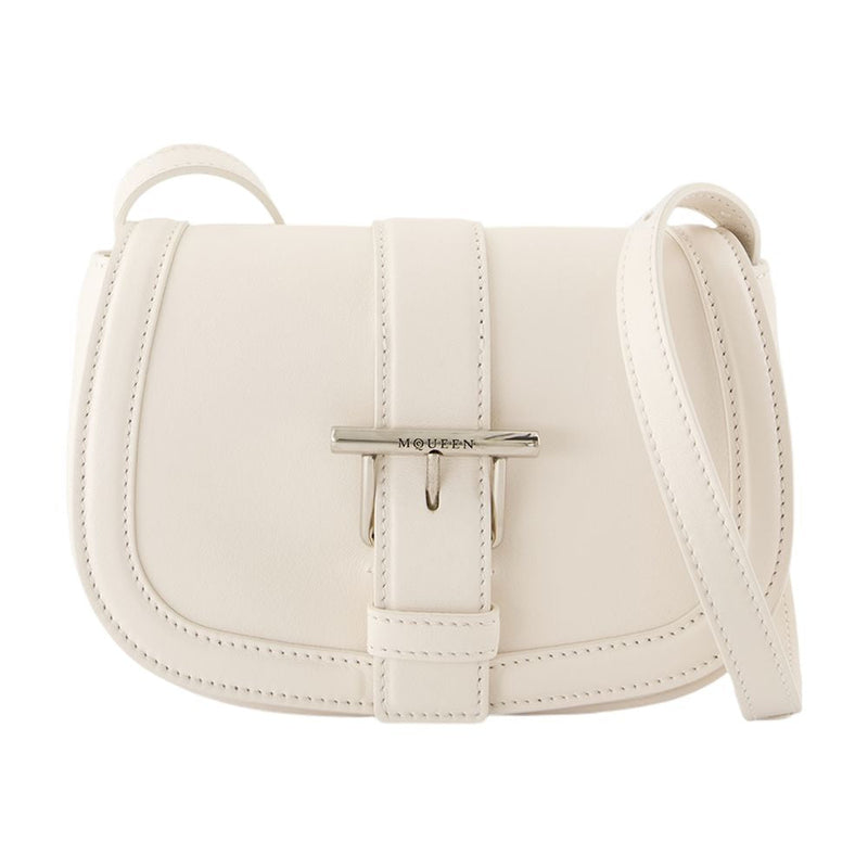 Alexander Mcqueen Calfskin Saddle Shoulder Bag — White