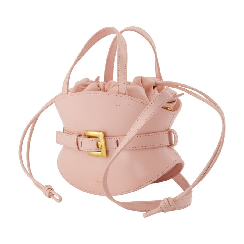 Balmain Top Handle Bag — Pink Calfskin