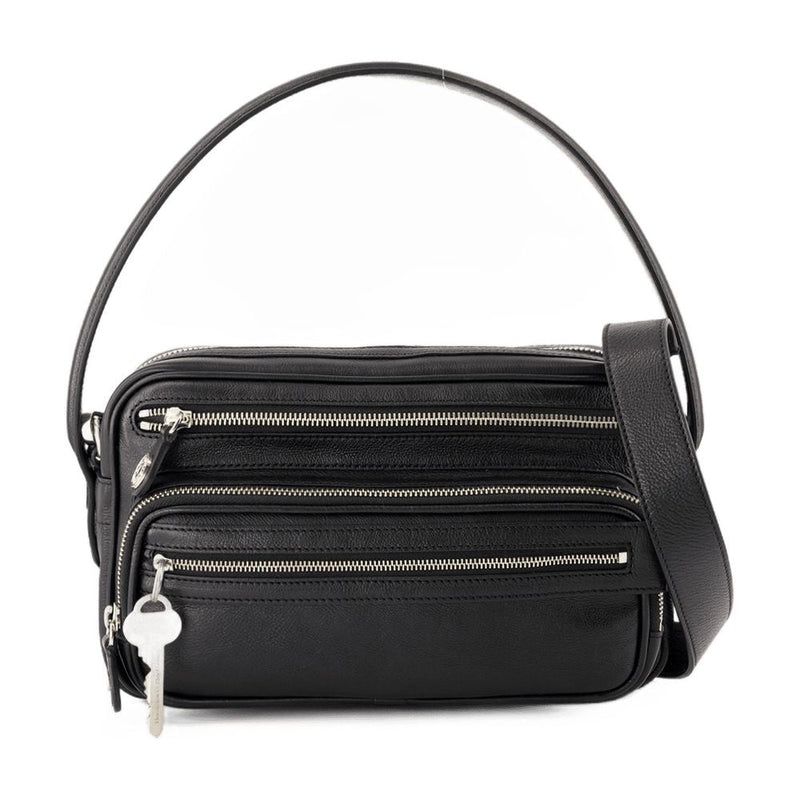 Acne Studios Calfskin Leather Shoulder Bag — Black
