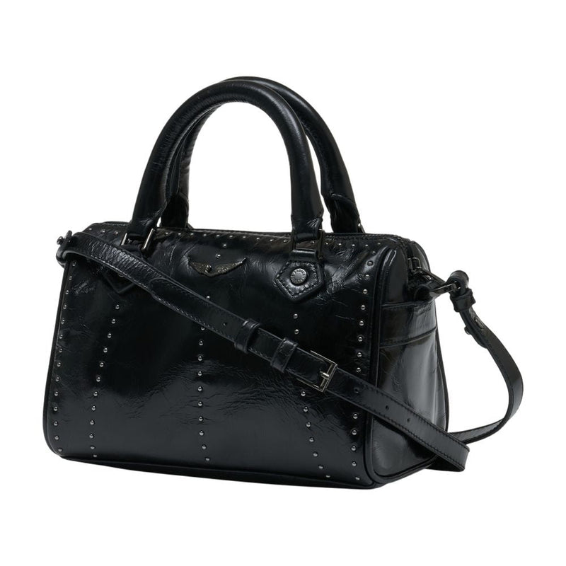 Zadig & Voltaire Studded Calfskin Top Handle Bag — Black