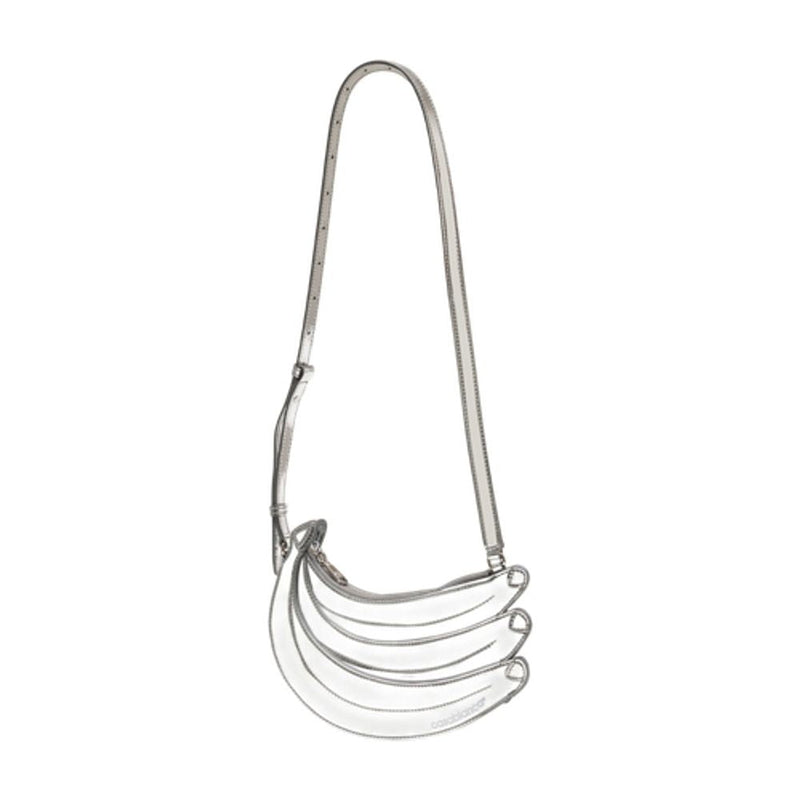 Casablanca Banana Shoulder Bag — Silver Exotic_leather