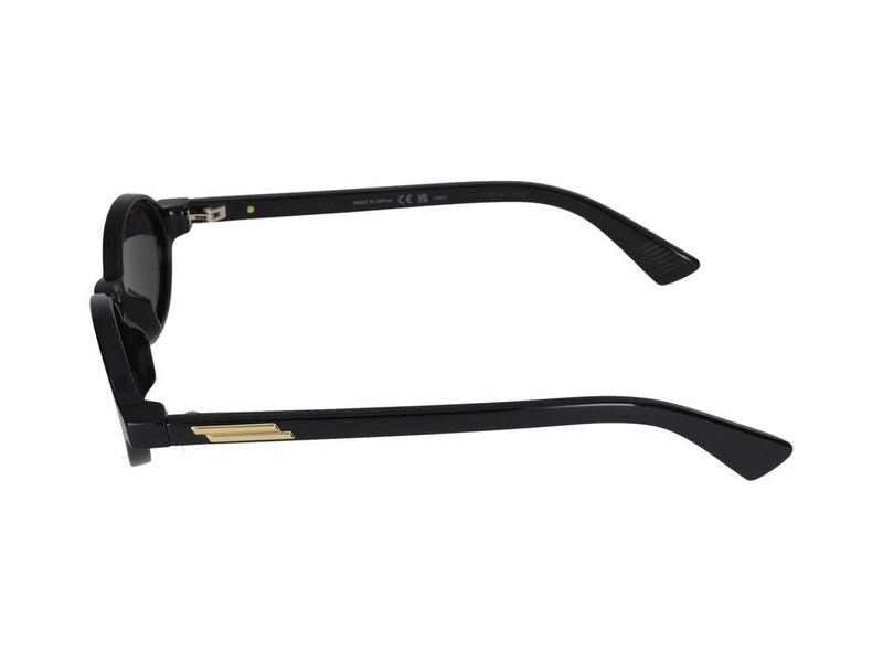 Bottega Veneta Bv1388s Oval Acetate Sunglasses — Black