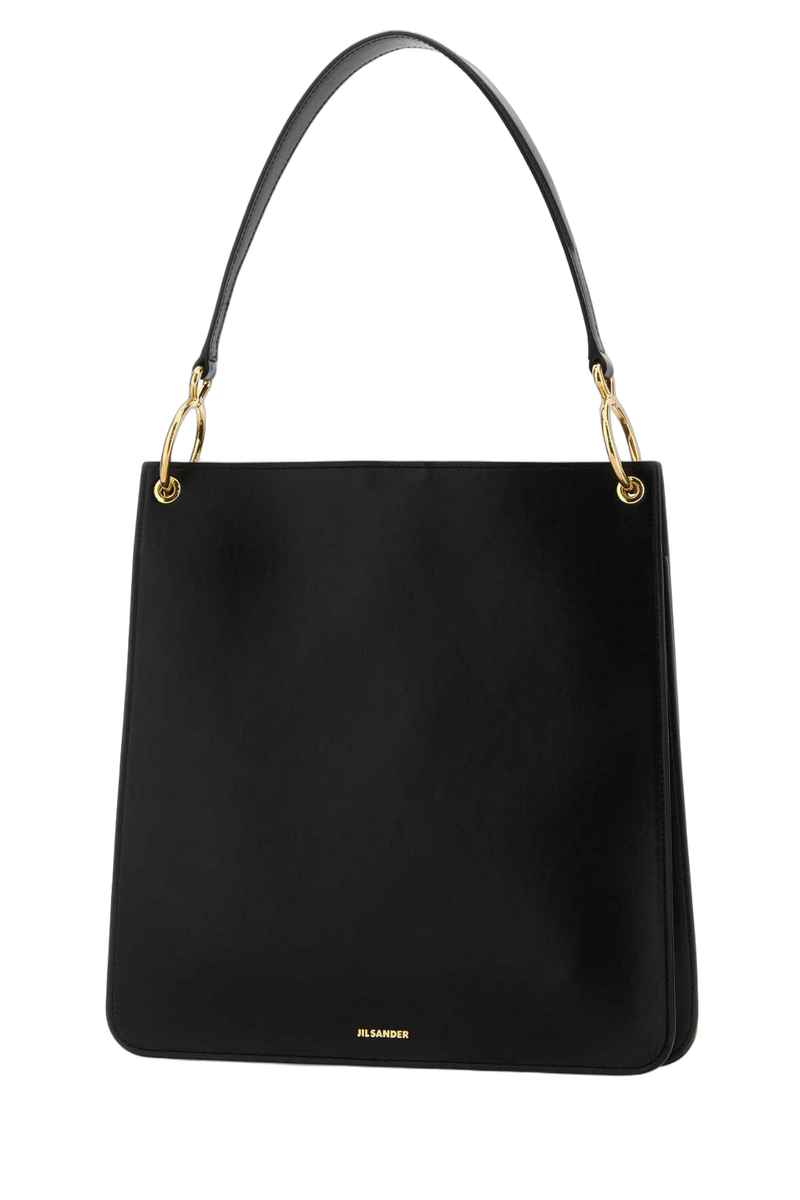 Jil Sander Calf Leather Shoulder Bag — Black