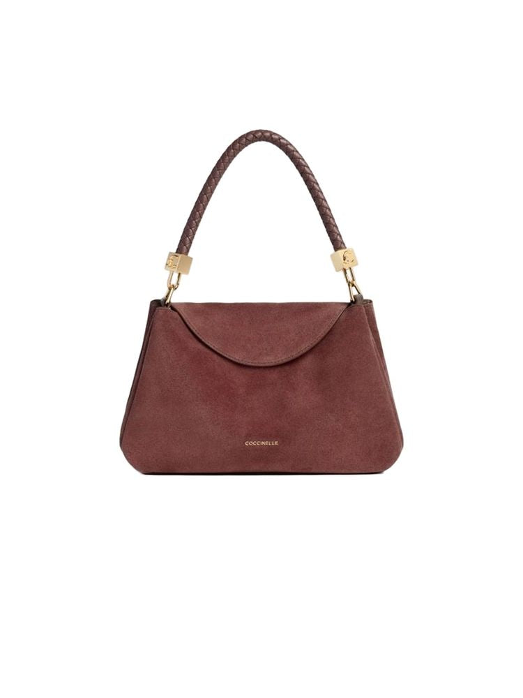 Coccinelle Top Handle Bag — Purple Bovine Split Suede Leather
