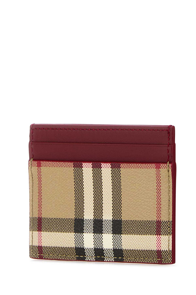 Burberry Vintage Check Card Case — Red Wallet