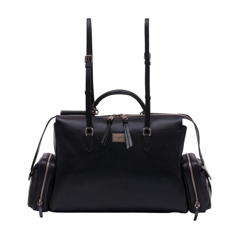 Dolce & Gabbana Borsaspalla Top Handle Bag — Black Calfskin