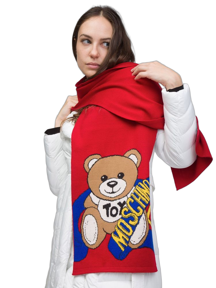 Moschino Wool Blend Scarf — Red Scarfs