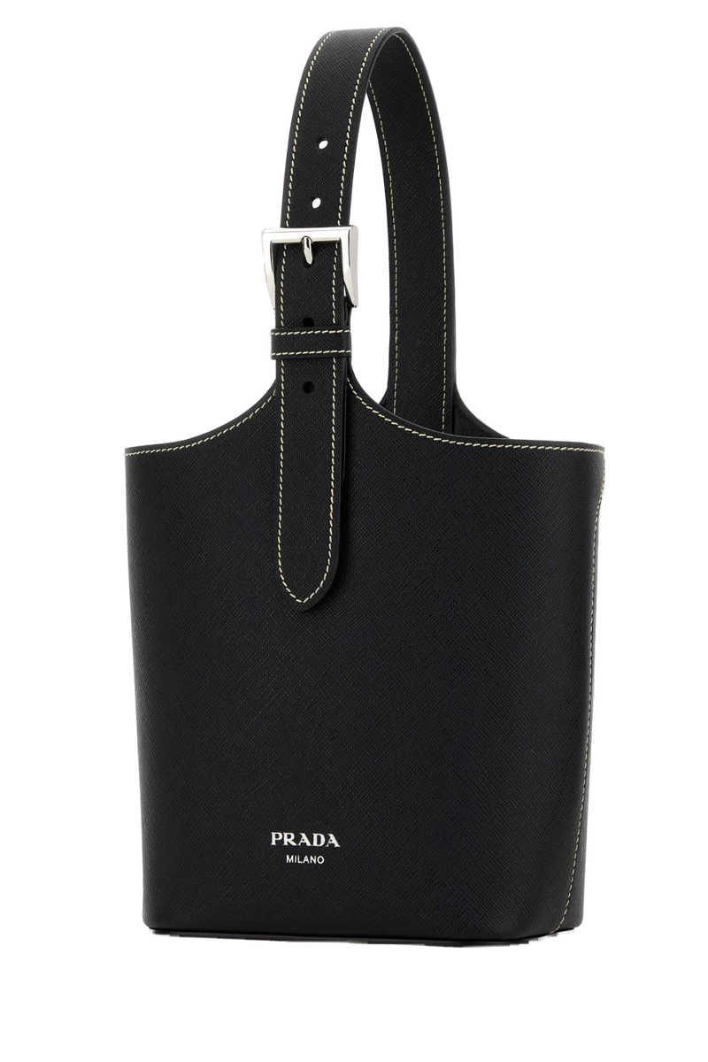 Prada Saffiano Leather Shoulder Bag — Black