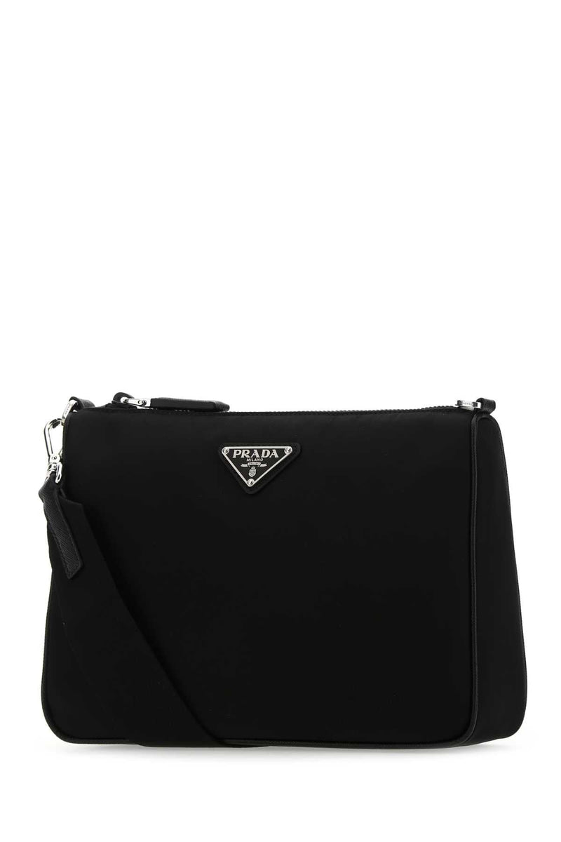 Prada Re-Nylon Crossbody Bag — Black Poliammidericiclata-vitello