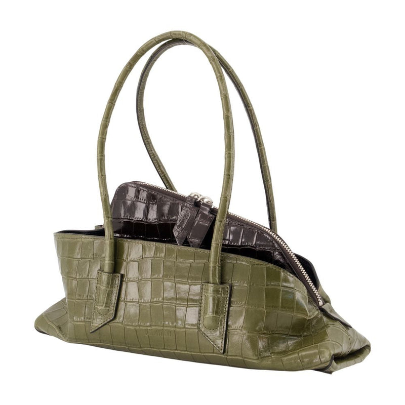 The Attico Top Handle Bag — Green Calfskin