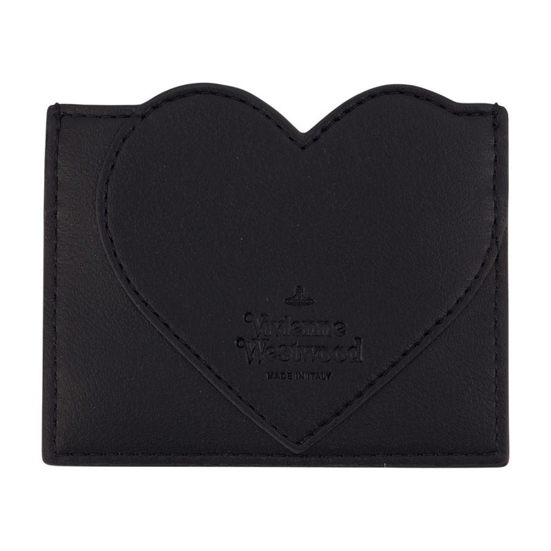 Vivienne Westwood Heart-Embossed Synthetic Card Case — Black Cases