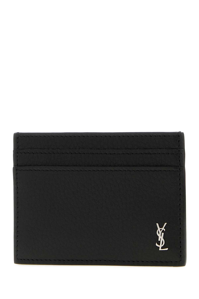 Saint Laurent Leather Card Holder Case — Black Cases