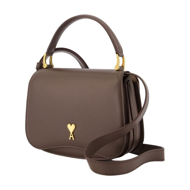 Ami Paris Shoulder Bag — Brown Calfskin