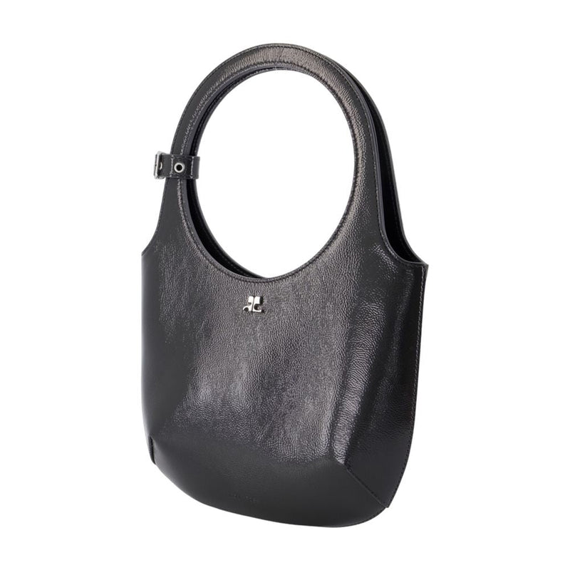 Courrèges Holy Shoulder Bag — Black Leather