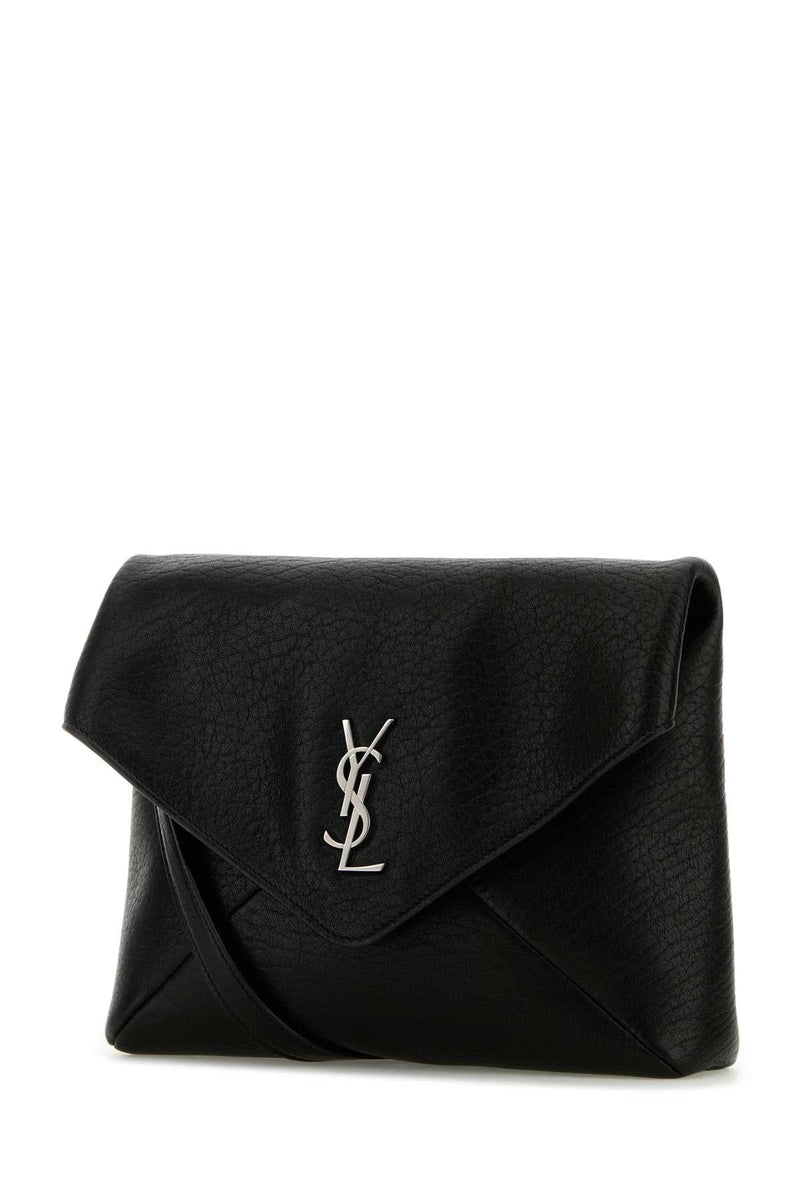 Saint Laurent Quilted Leather Clutch — Black