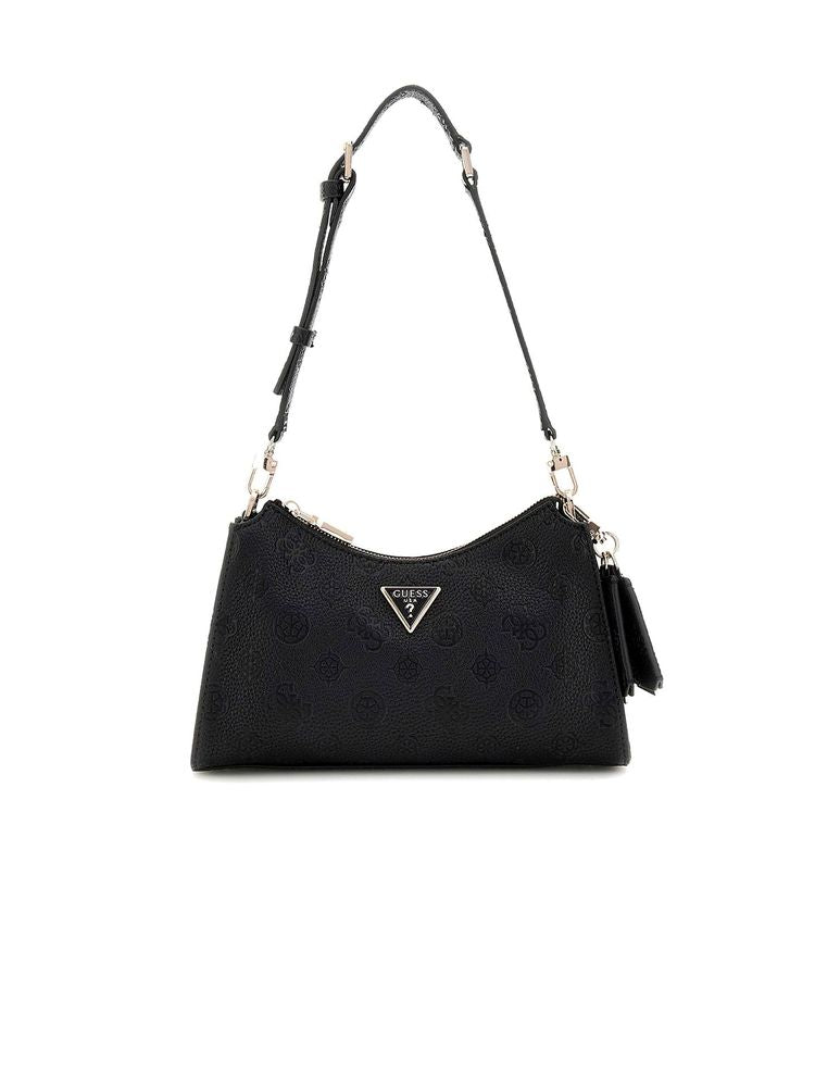 Guess Quilted Polyurethane Shoulder Bag — Black