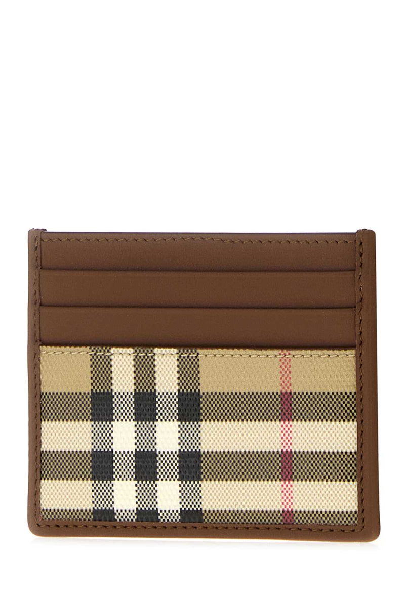 Burberry Tall Card Case — Beige Exterior: Fabric Calf Wallet