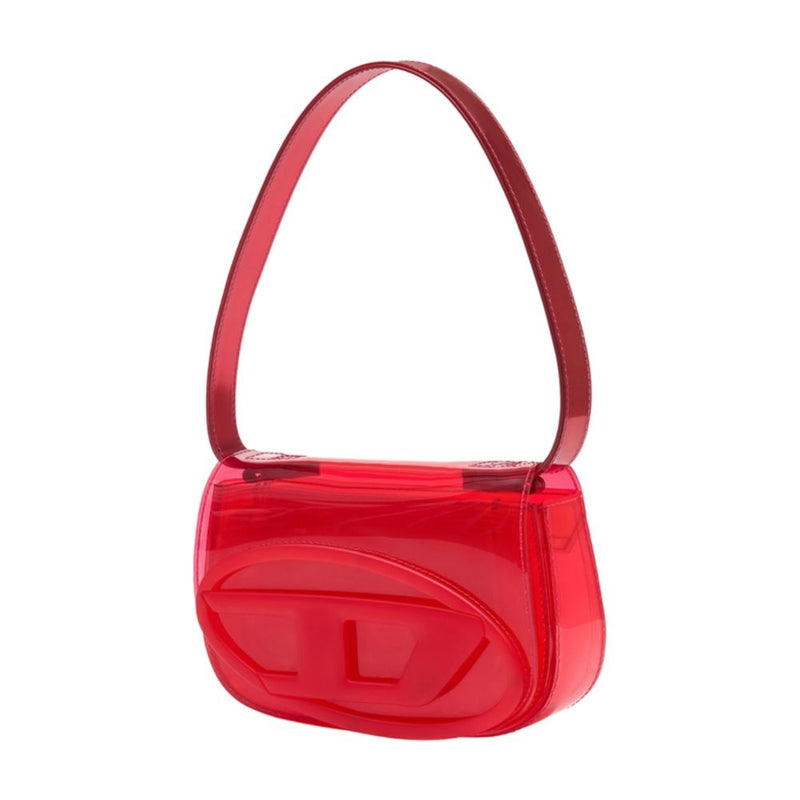 Diesel Embossed Synthetic Leather Shoulder Bag — Red