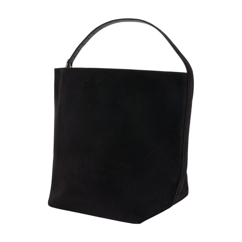 Toteme Belted Leather Shoulder Bag — Black Cowhide