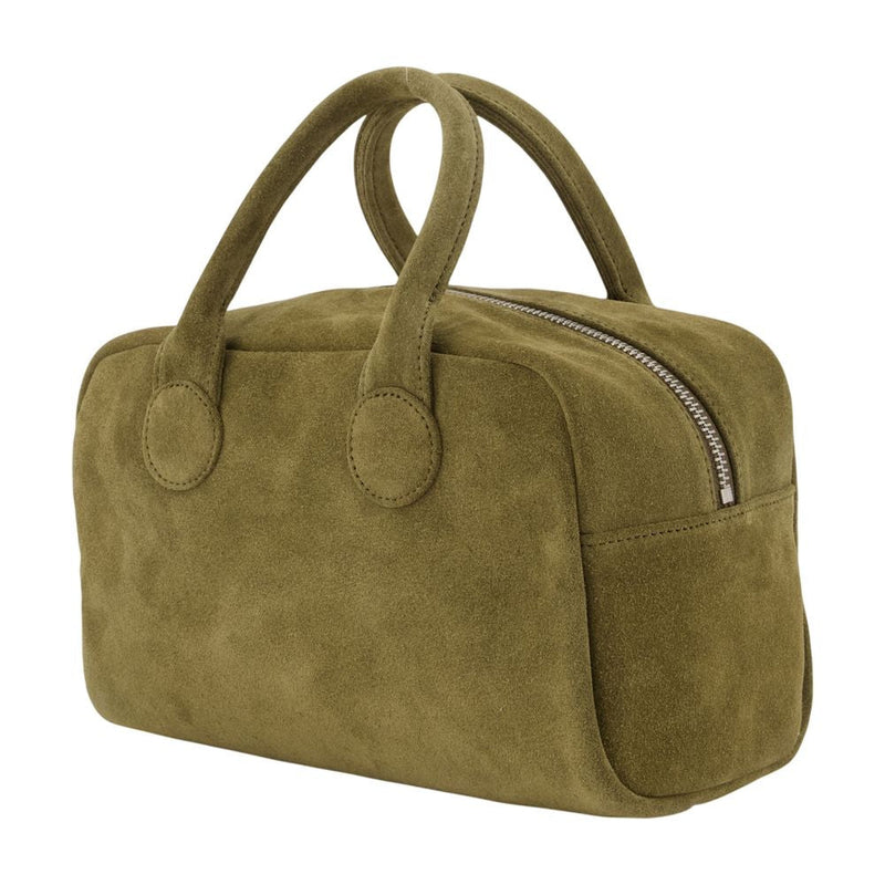 Marge Sherwood Soft Cowhide Bowling Bag — Khaki