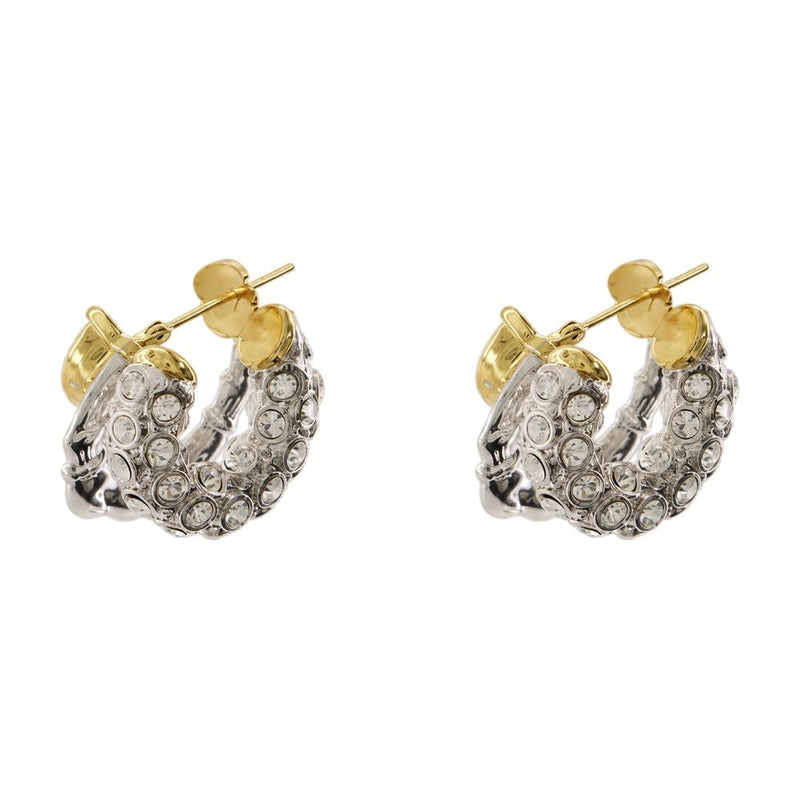 Simone Rocha Stacked Rhinestone Earrings — Silver Metal
