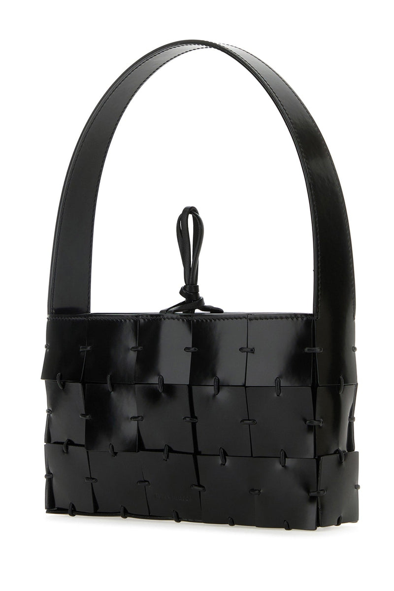 Amina Muaddi Mina Shoulder Bag — Black Leather