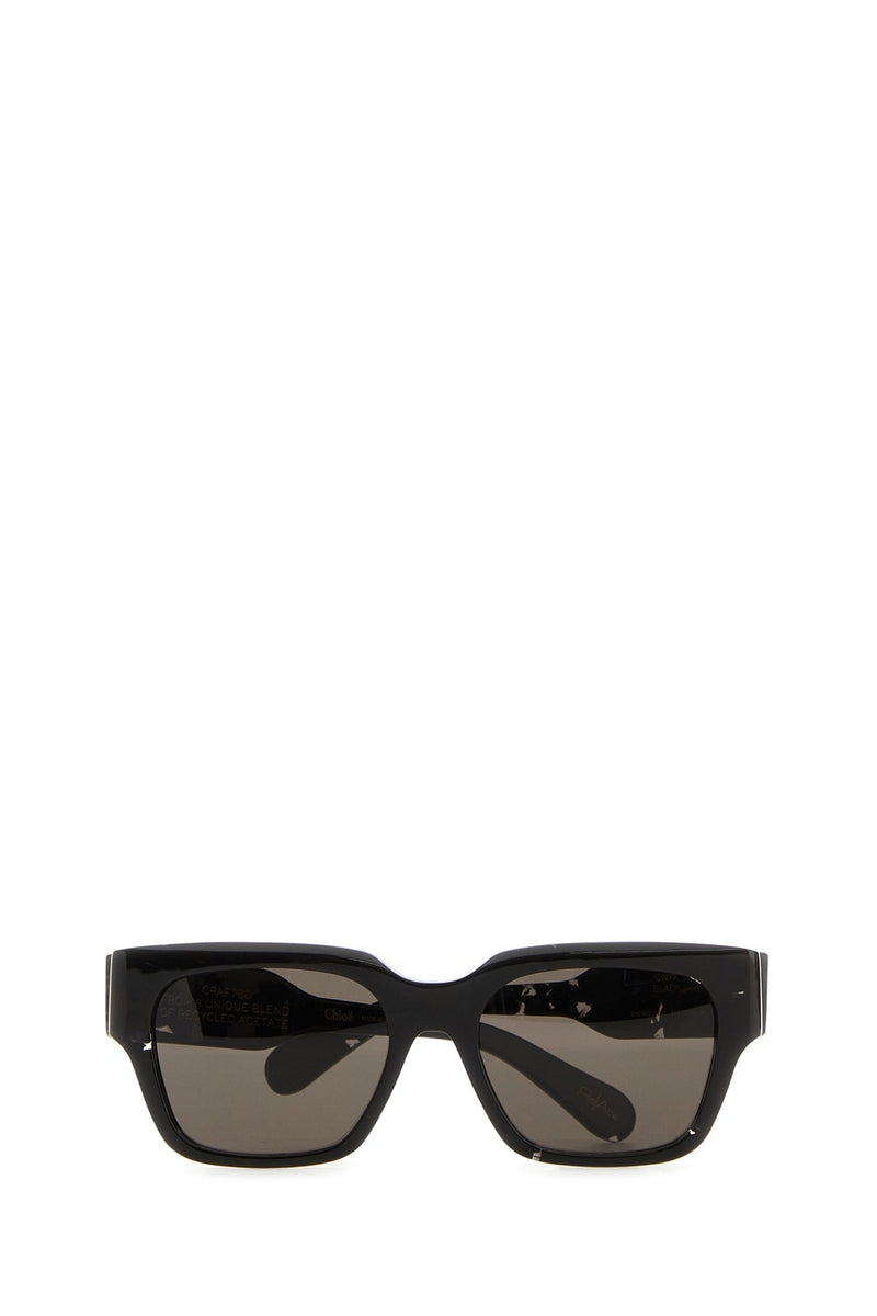 Chloé Ch0190s003 Oversized Square Sunglasses — Black Acetate