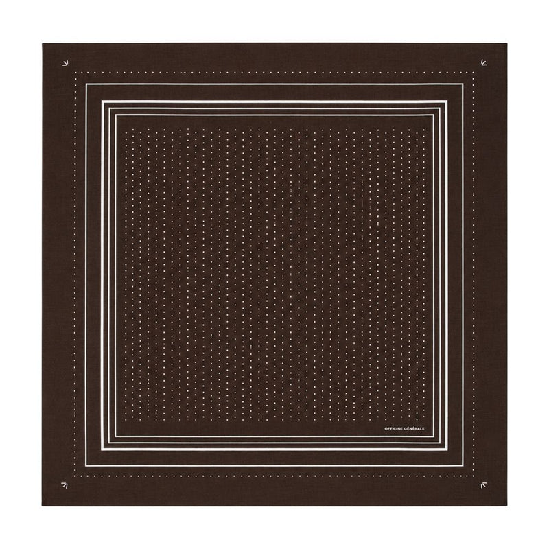 Officine Generale Wool Dot-Print Scarf — Brown Scarfs