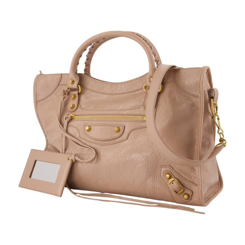 Balenciaga Top Handle Bag — Beige Lambskin
