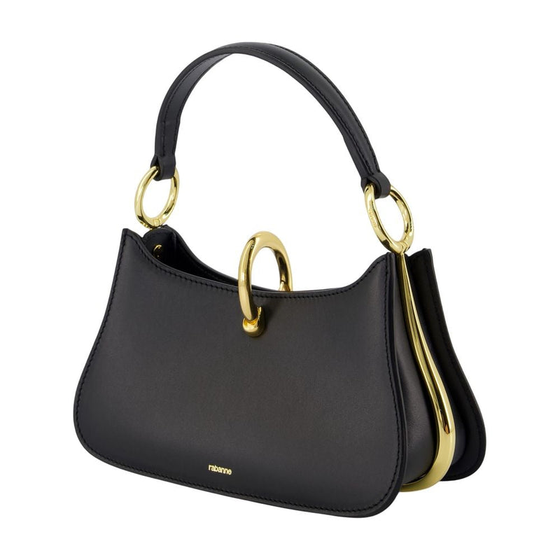 Rabanne Calfskin Leather Shoulder Bag — Black