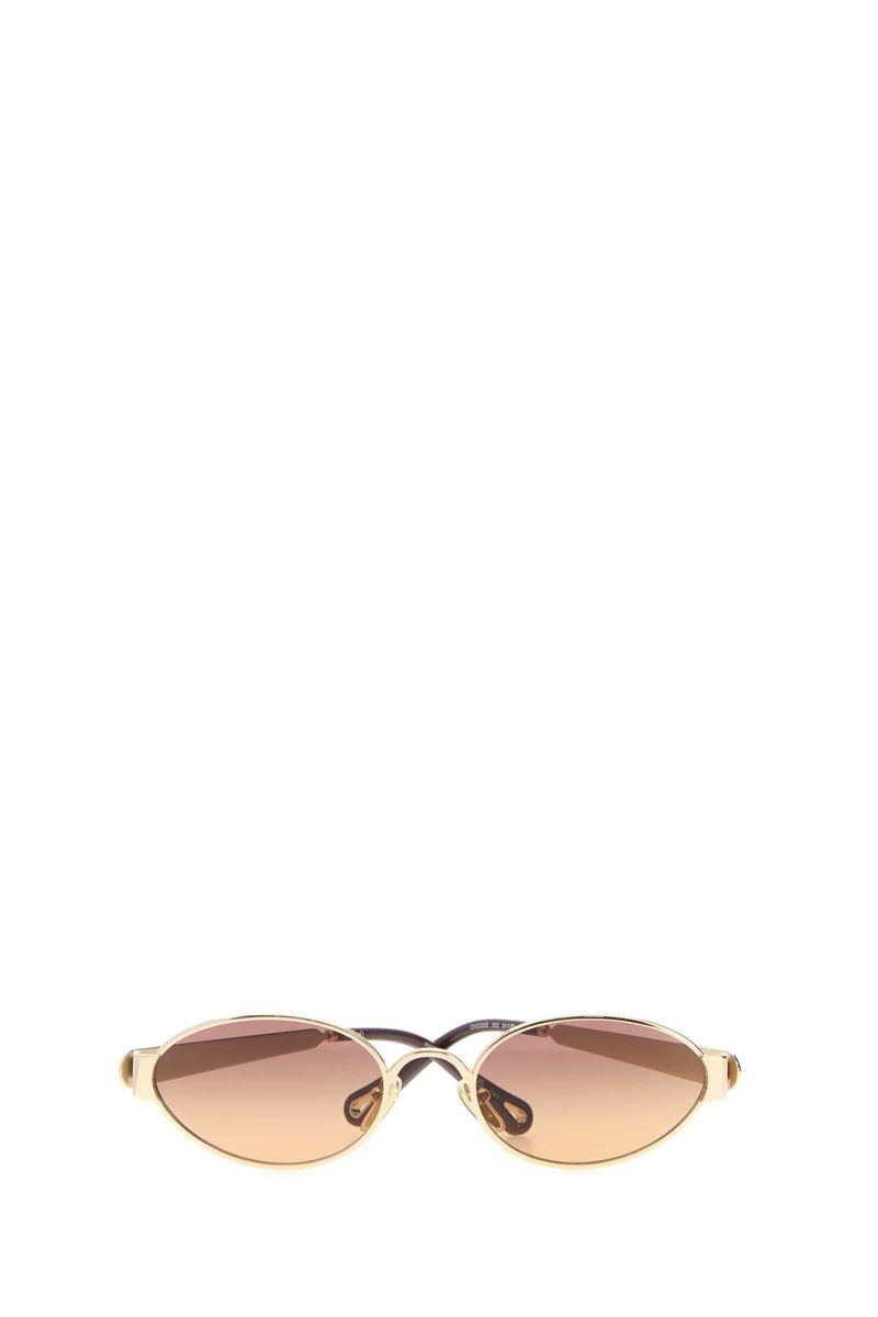 Chloé Glasses Gold Metal Sunglasses —