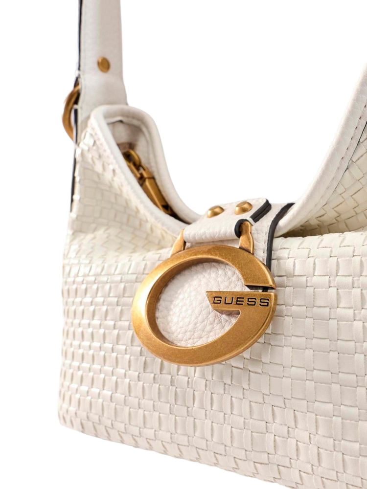 Guess Camden Shoulder Bag — White Polyurethane