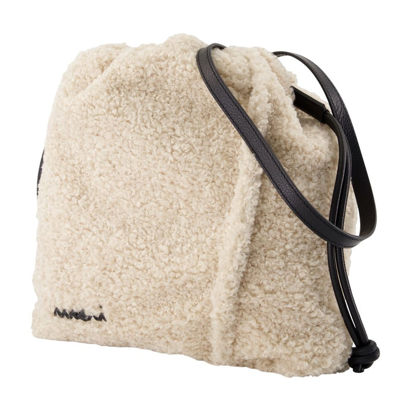 Marni Textured Synthetic Crossbody Bag — White