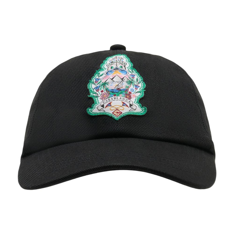 Casablanca A-Hat-002-03 Logo-Embroidered Cotton Baseball Cap — Black Caps