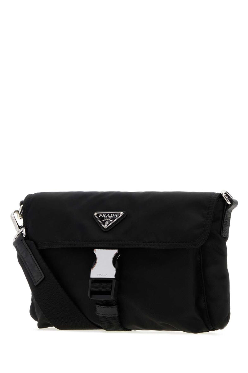 Prada Nylon Crossbody Bag — Black