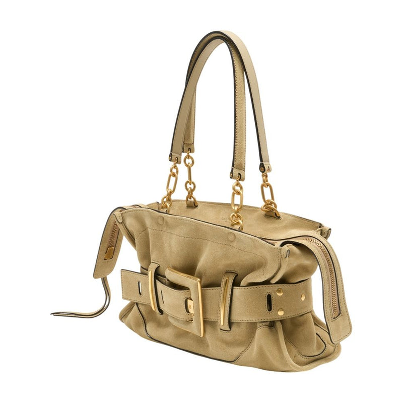 Balmain Anthem Shoulder Bag — Beige Calfskin