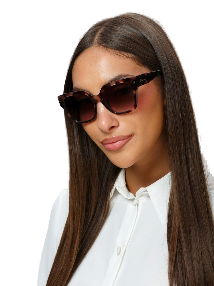 Blumarine Sbm905 Havana Brown Acetate Sunglasses —