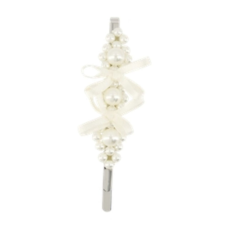 Simone Rocha Petite Bow Pearl Hair Clip — White Others Pins Claws & Clips