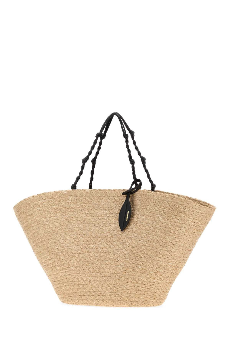 Jil Sander Tangle Bucket Bag — Beige Exterior: Raffia