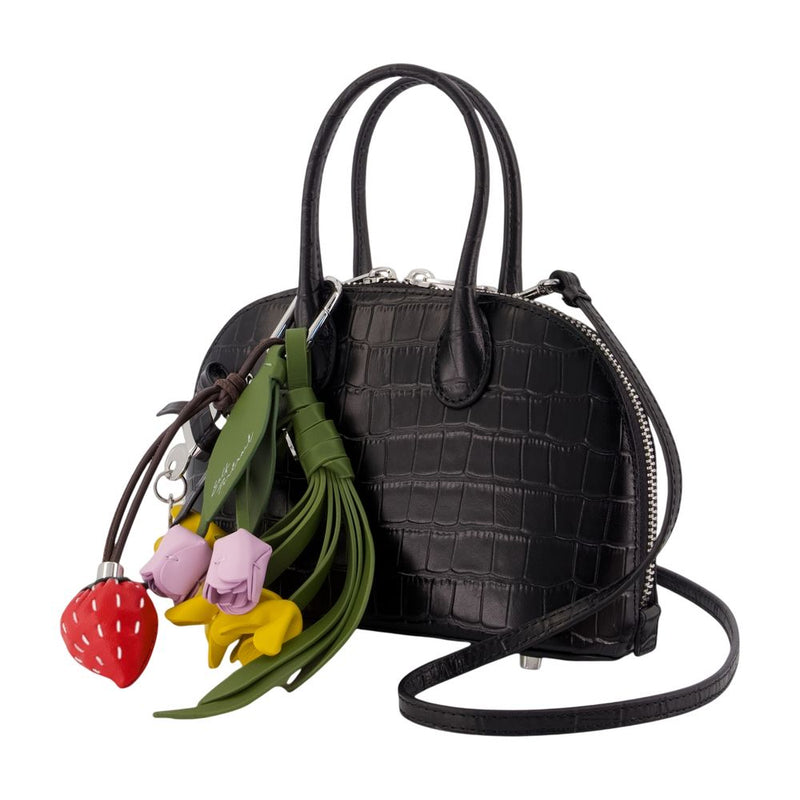 Self-Portrait Toast Mini Top Handle Bag — Black Calfskin