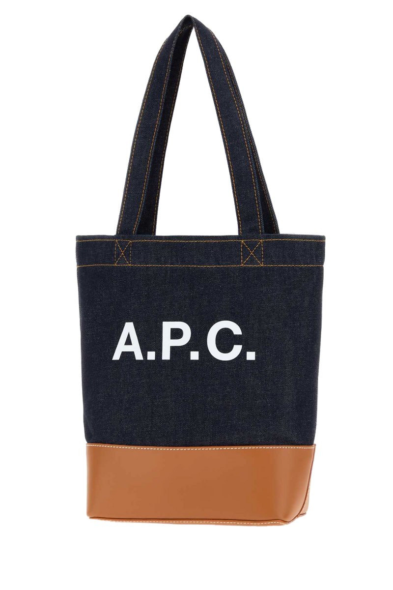 A.p.c. Axelle Tote Bag — Navy Exterior: Fabric Leather
