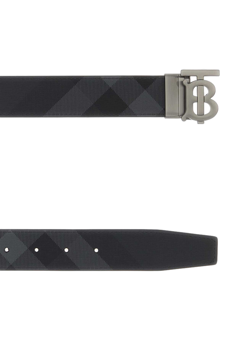 Burberry Plaque Belt — Gray Polyurethane Polyester Cotton