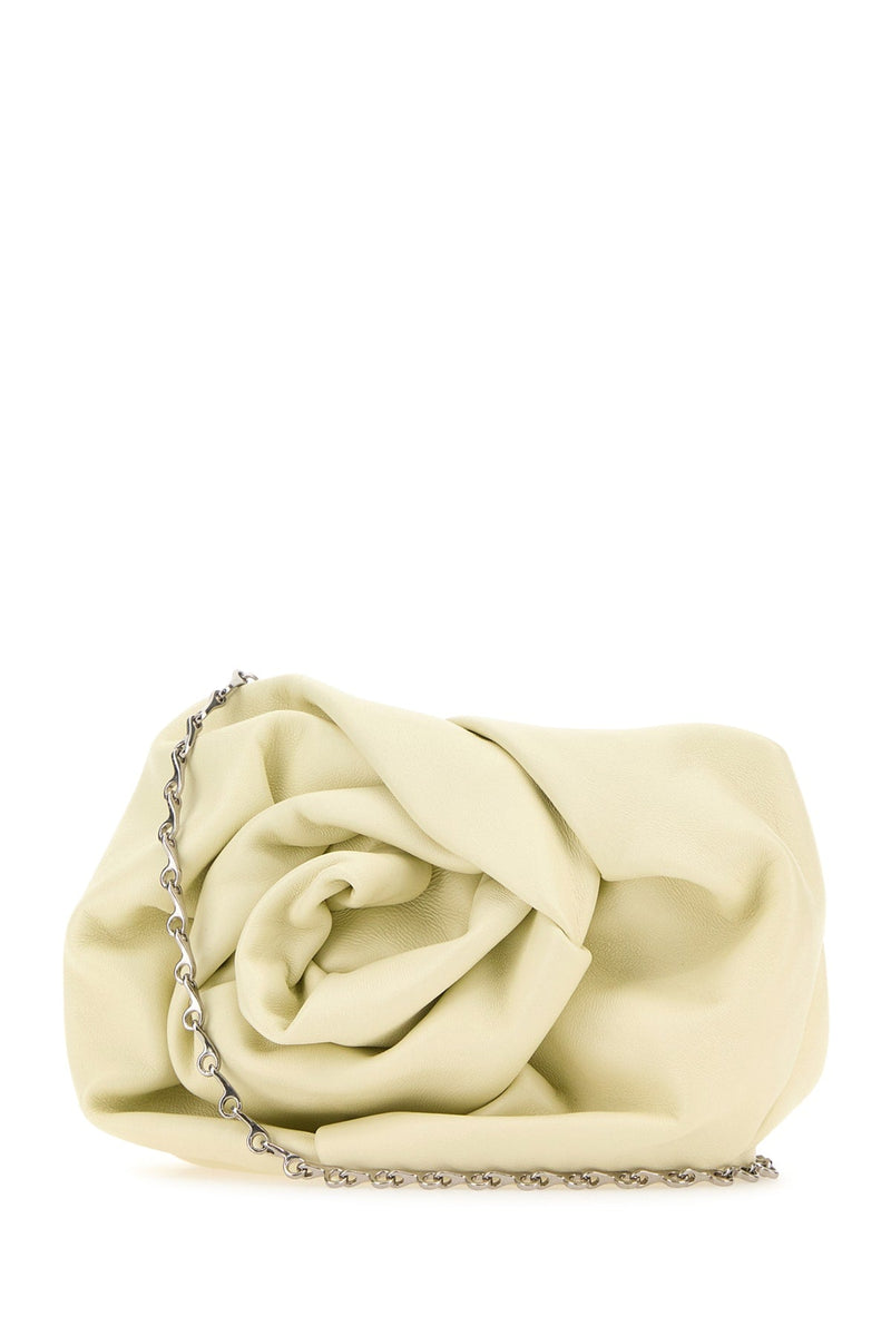 Burberry Ruched Leather Clutch — Beige