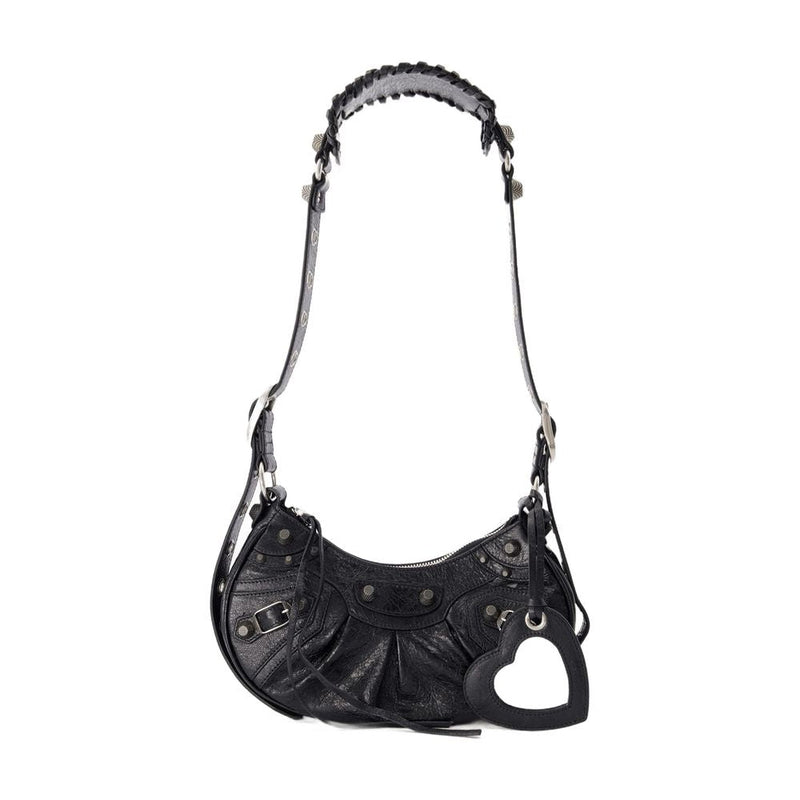 Balenciaga Lambskin Shoulder Bag — Black